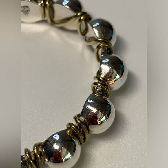 Silpada Vintage RARE Sterling Silver & Interlaced/Wrapped Brass Cuff Bracelet - Picture 4 of 11